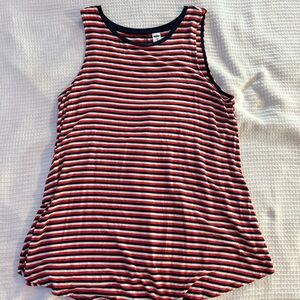 Red and blue striped tank top